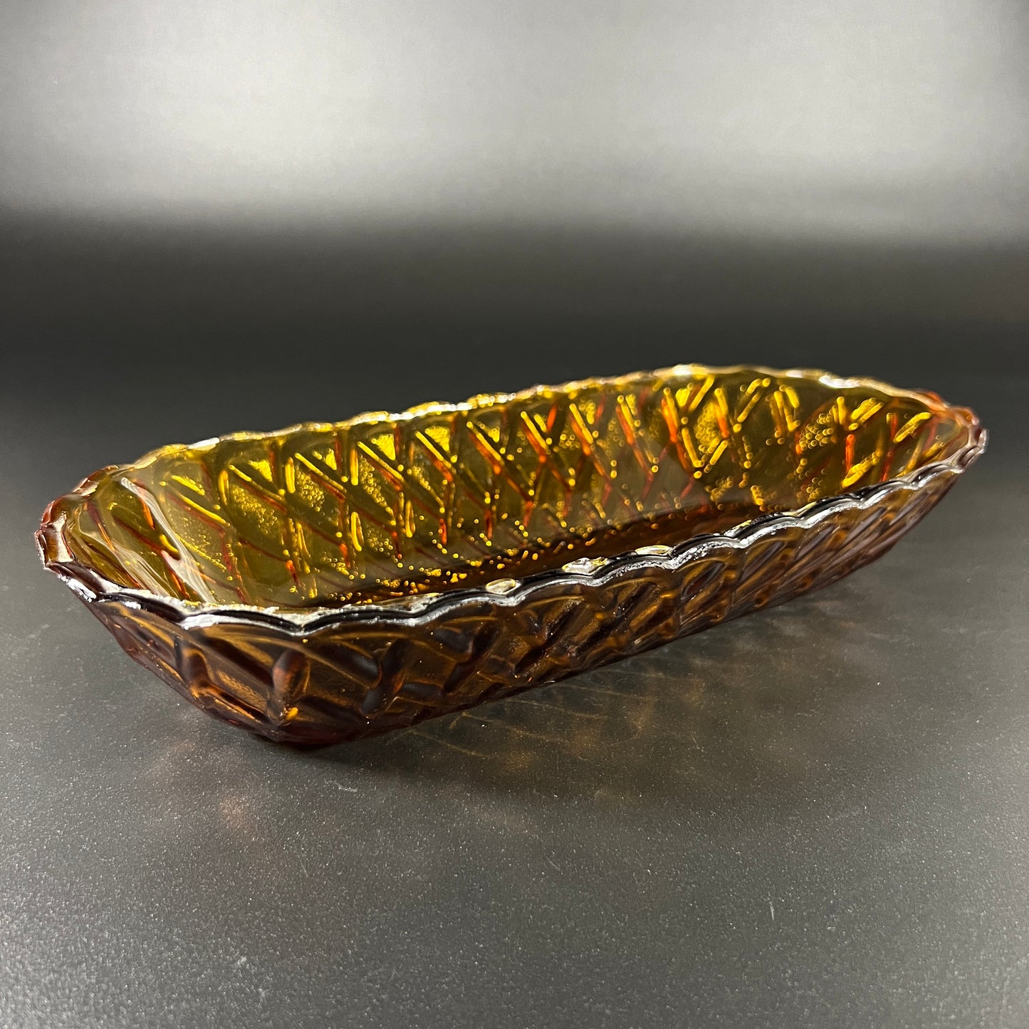 Indiana Glass Basket Weave Oblong Serving Dish