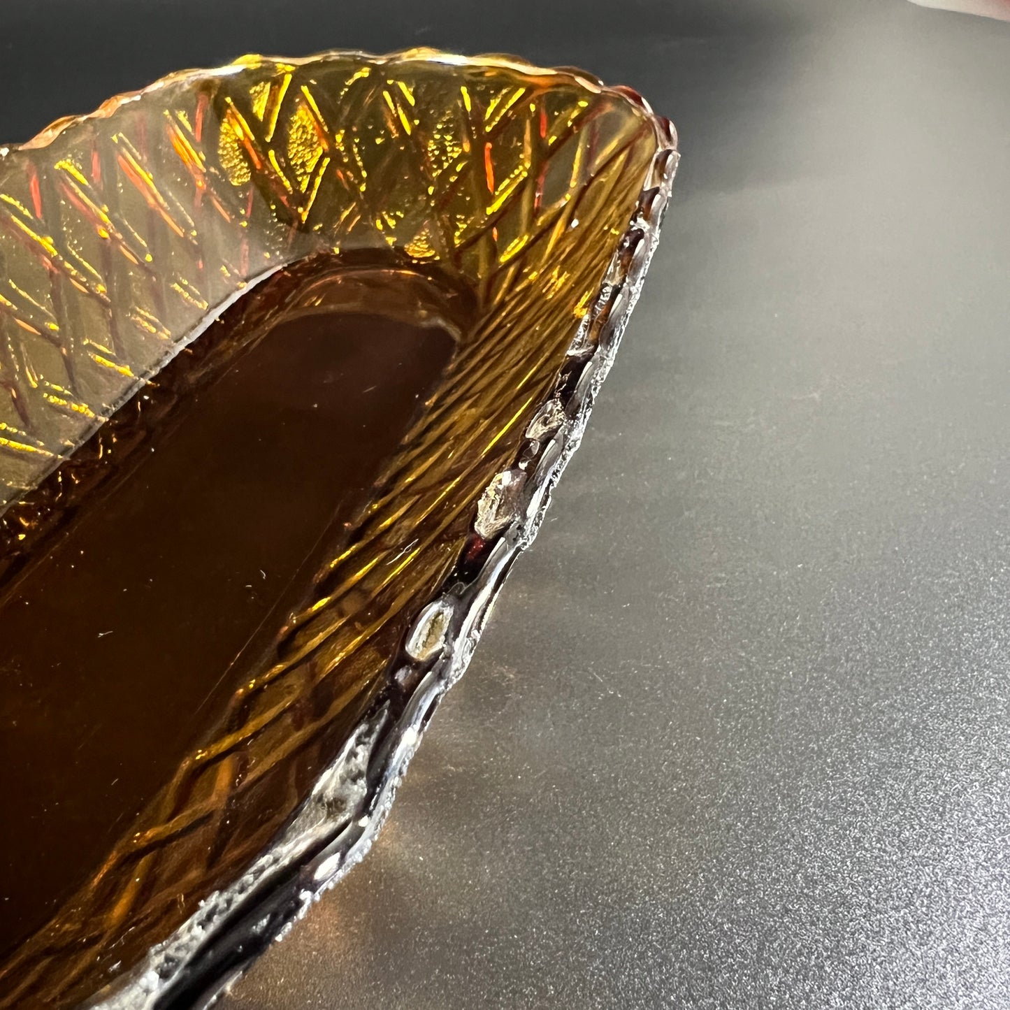 Indiana Glass Basket Weave Oblong Serving Dish
