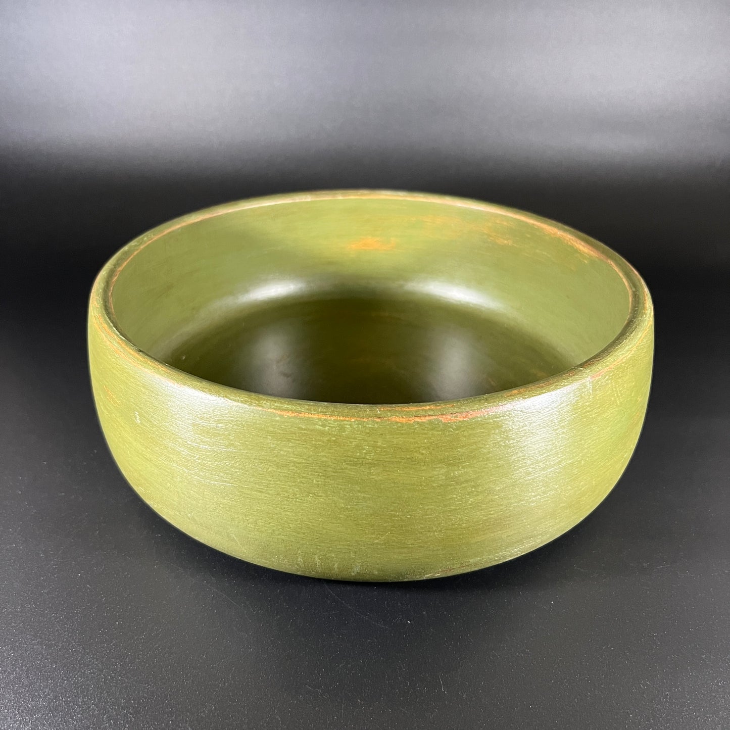 Minimalistic Olive Green Wooden Bowl
