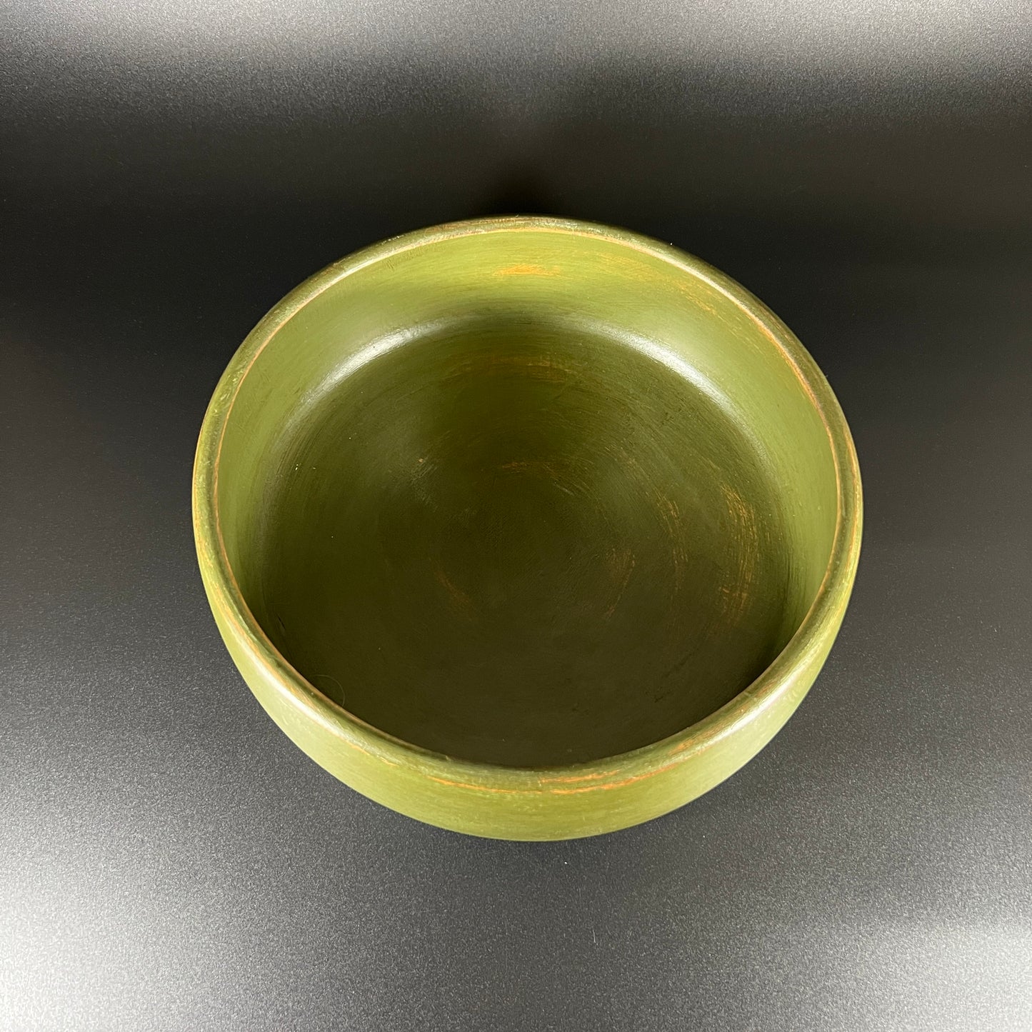 Minimalistic Olive Green Wooden Bowl