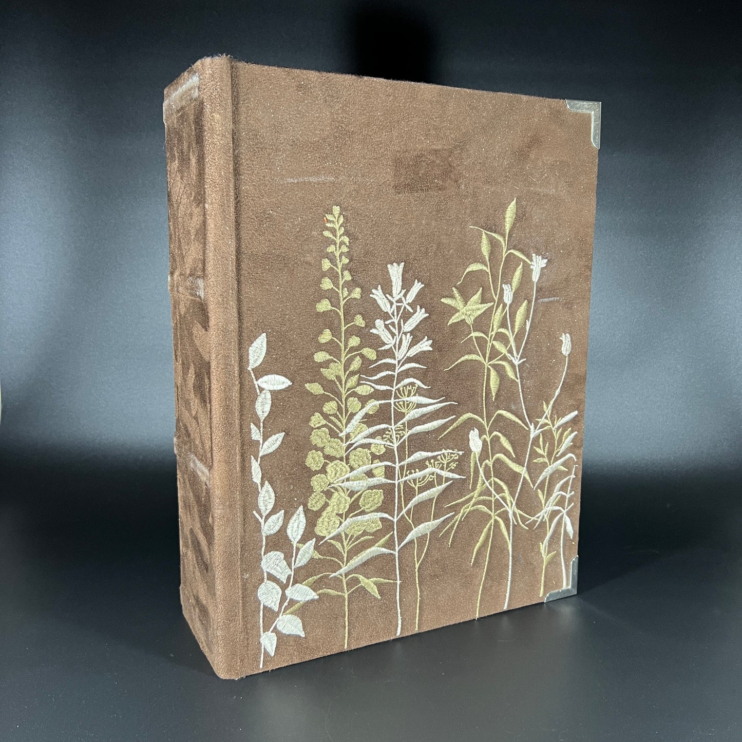 Embroidered Book Storage Box with Tapestry