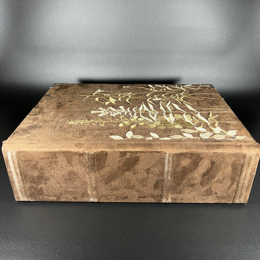 Embroidered Book Storage Box with Tapestry