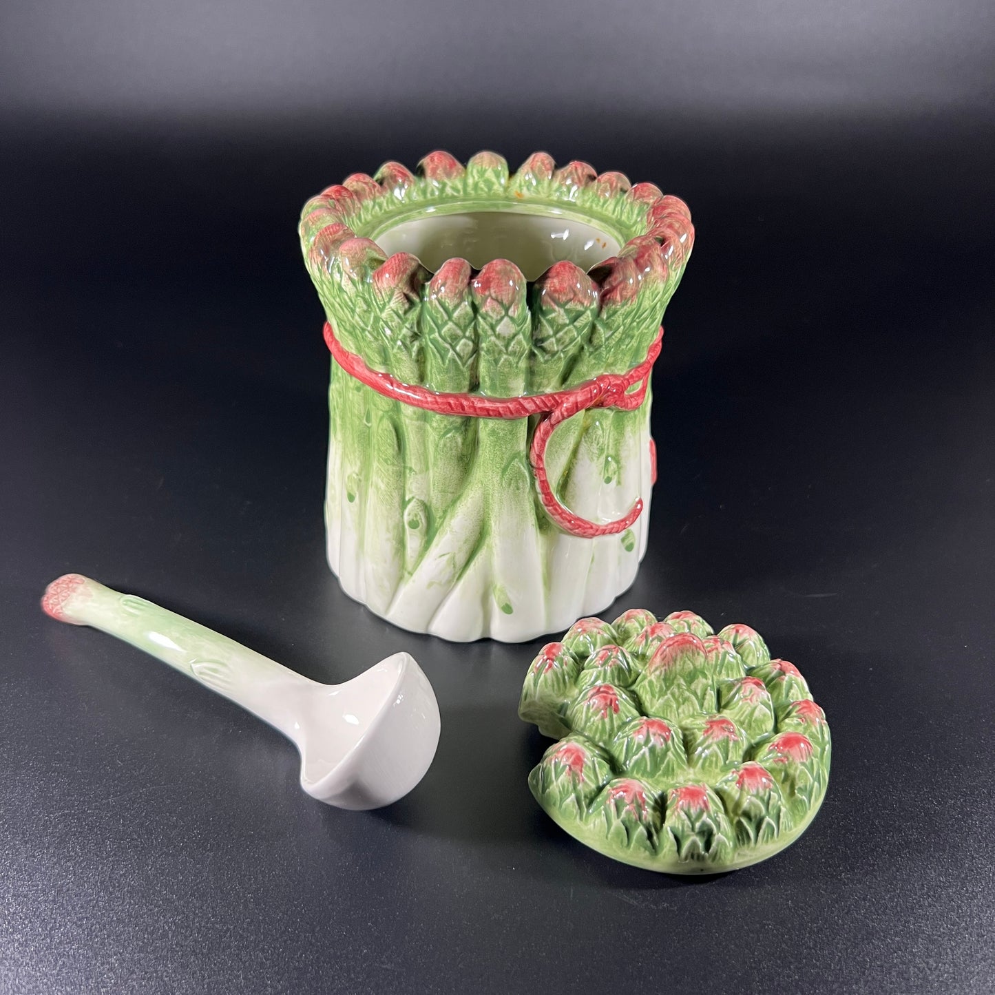 Haldon Group Majolica Asparagus Sauce Jar