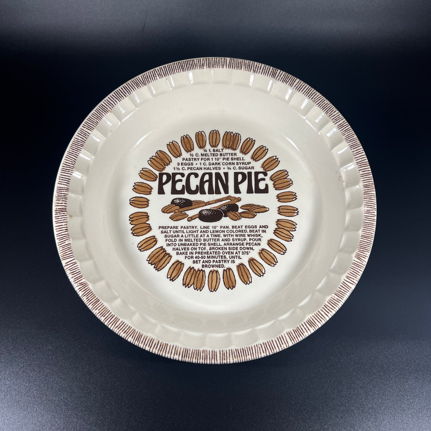 Pecan Pie Recipe Plate