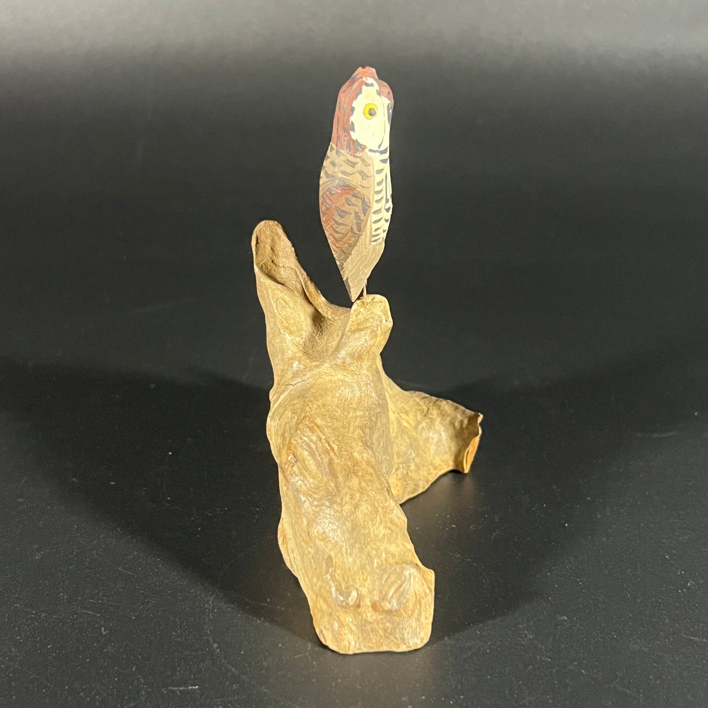 Owl Sculpture on Driftwood