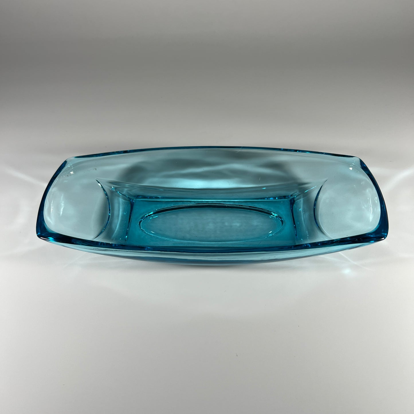 Hazel Atlas Aqua Blue Relish Bowl
