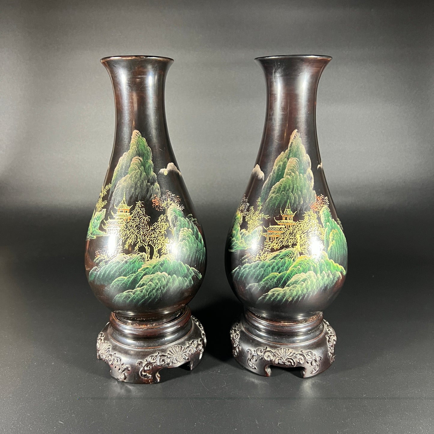 Chinese Hand Painted Lacquered Vase