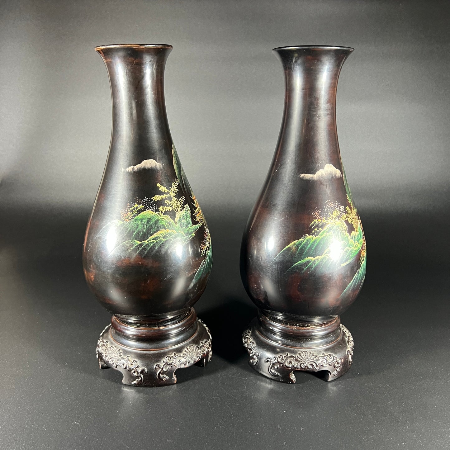 Chinese Hand Painted Lacquered Vase