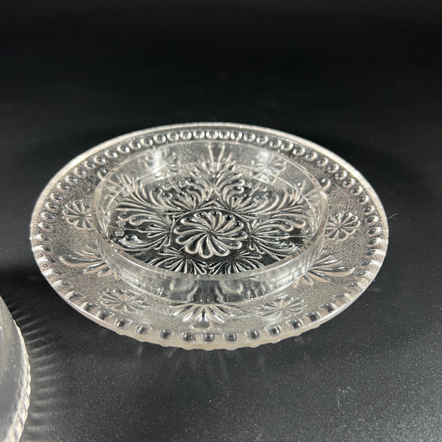 Pressed Glass Round Covered Dish