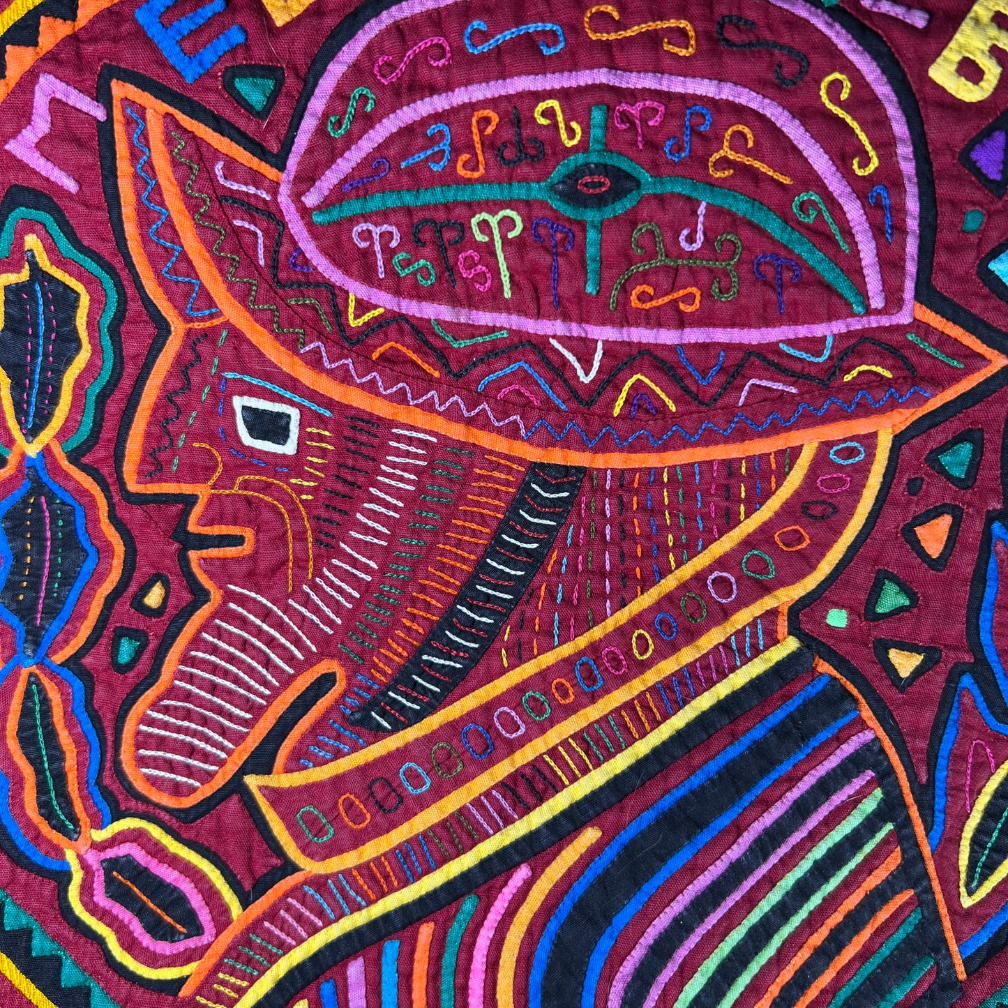 Embroidered Kuna Indian Tote Bag