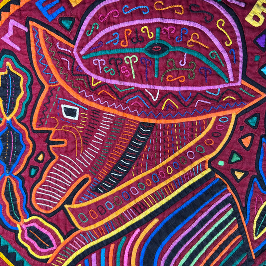 Embroidered Kuna Indian Tote Bag