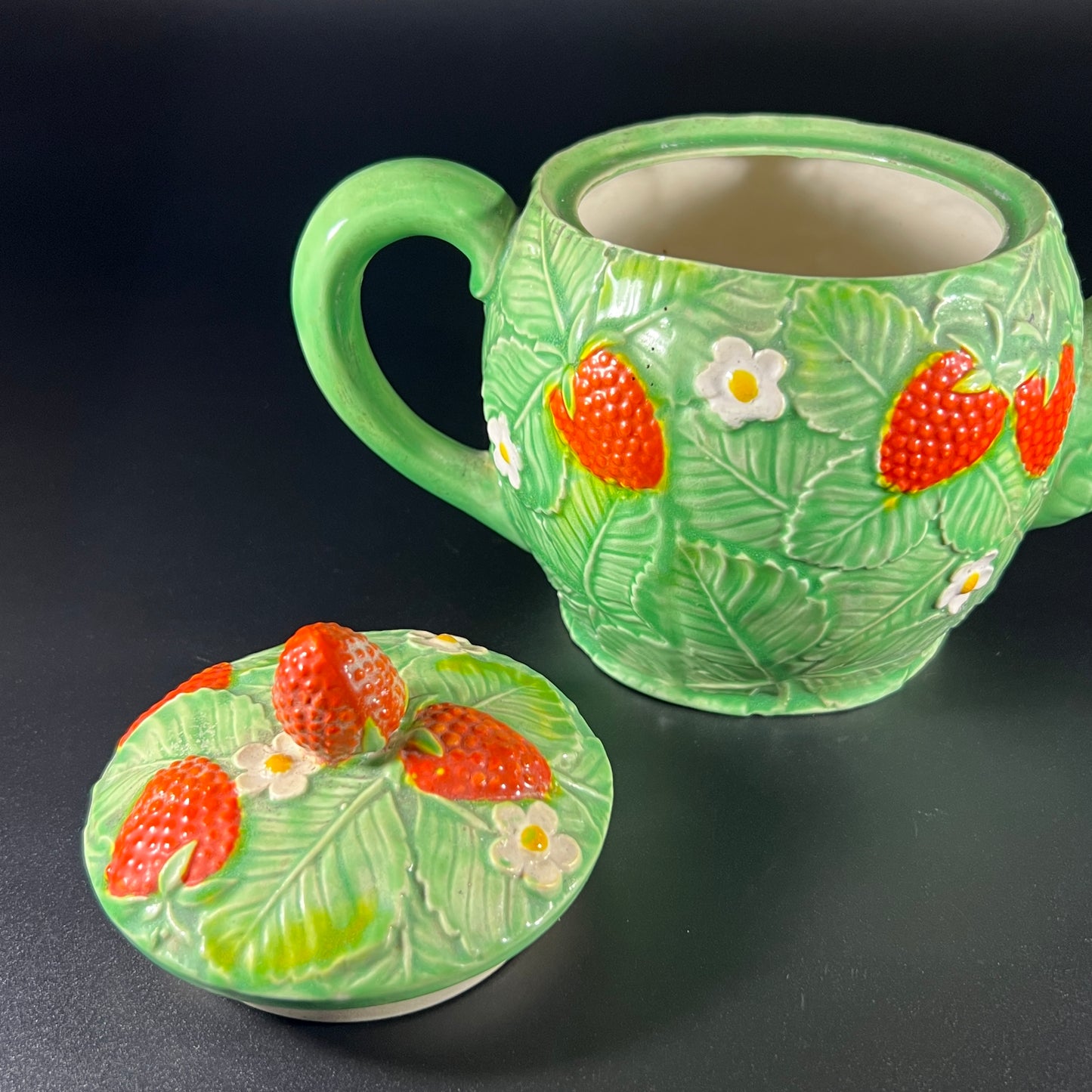 Vintage Strawberry Teapot