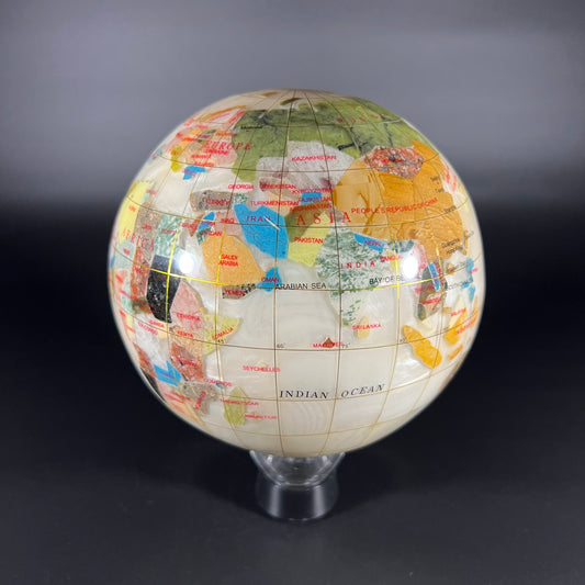 Gemstone World Map Globe