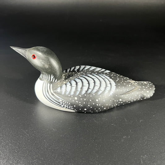 Hand Crafted Black Loon Decoy