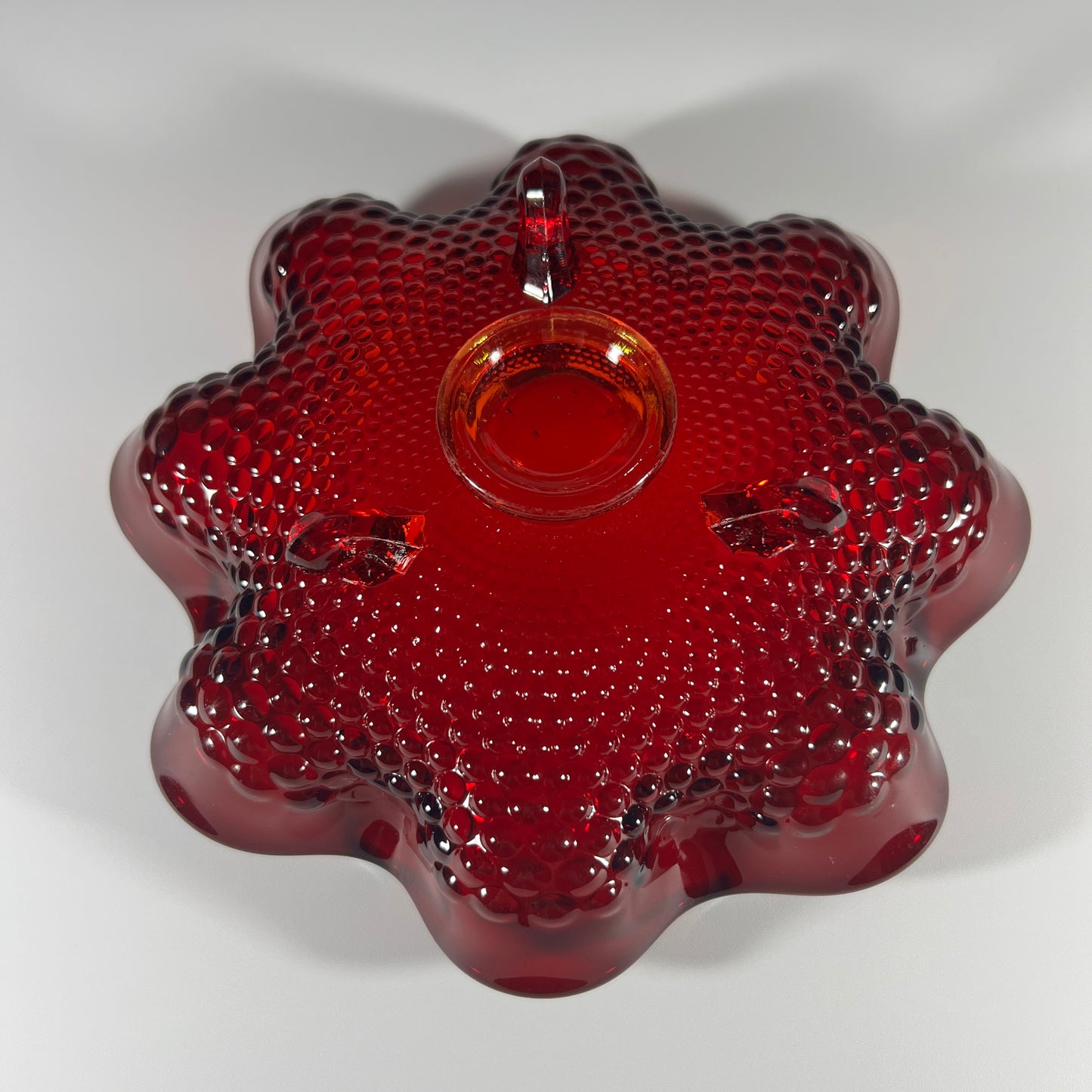Fenton Amberina Hobnail Candy Dish