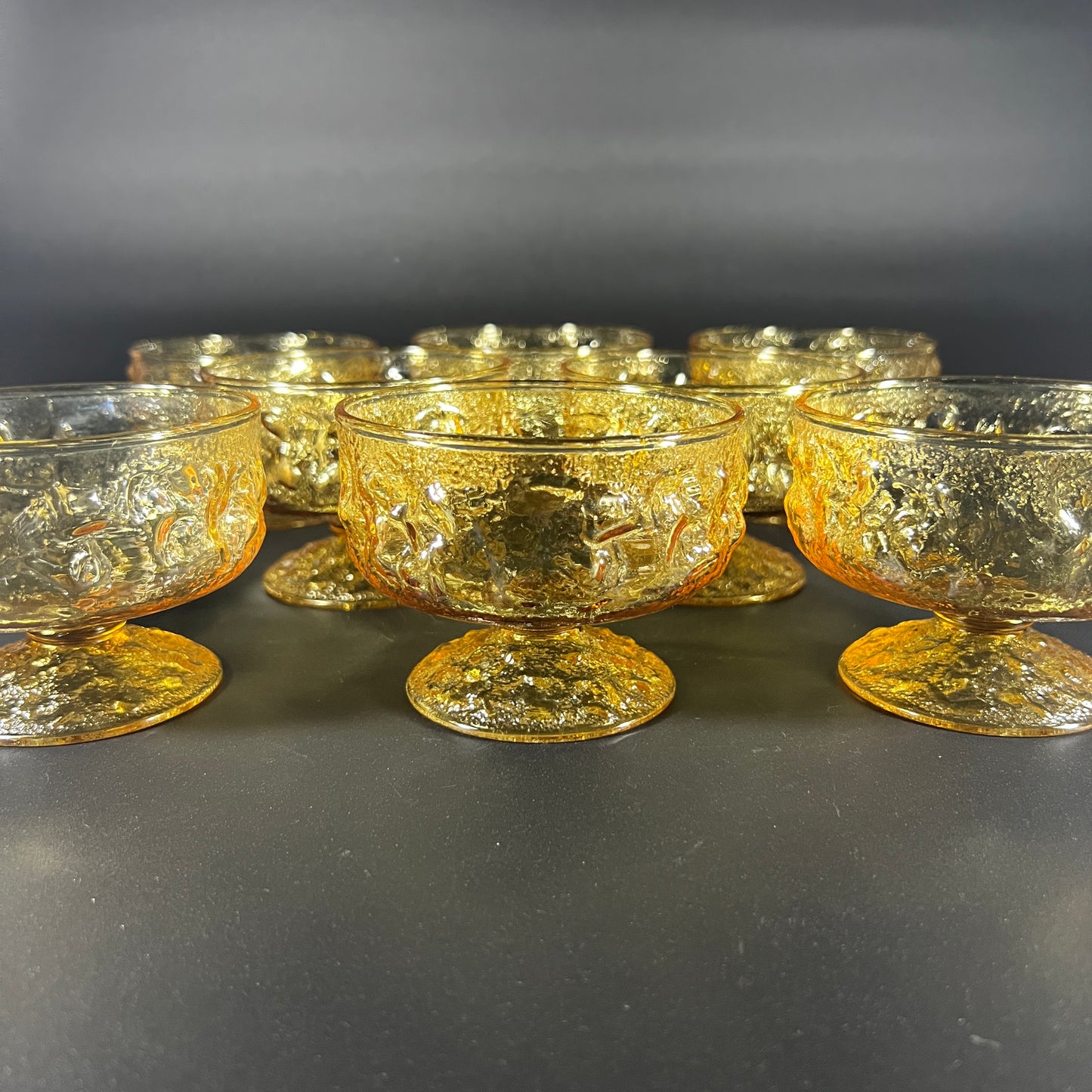 Anchor Hocking Milano Honey Gold Dessert Dish Set