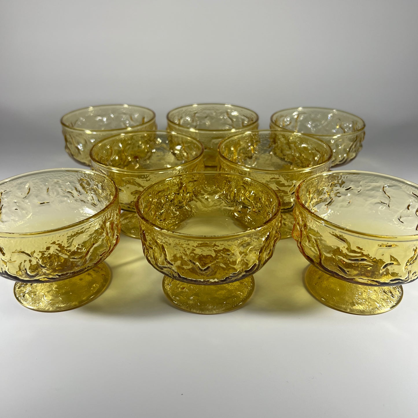 Anchor Hocking Milano Honey Gold Dessert Dish Set
