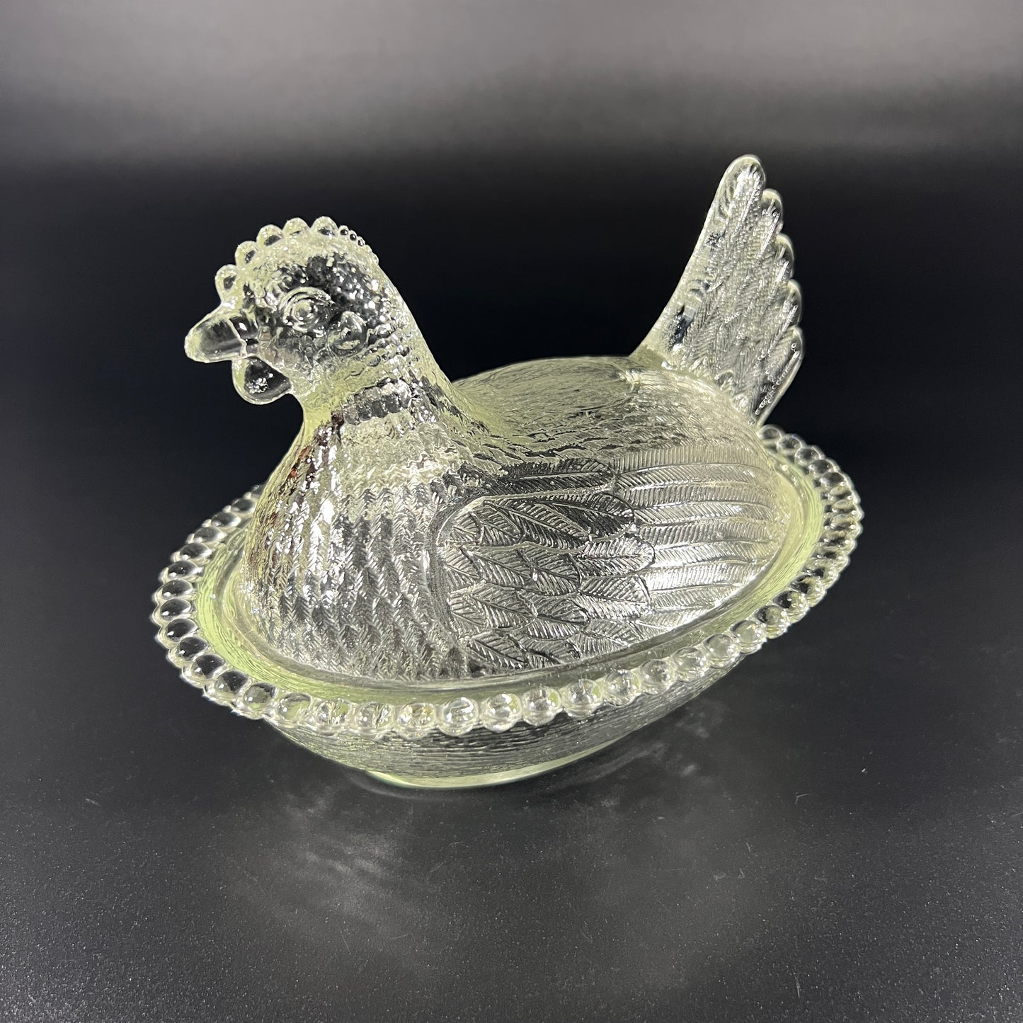 Indiana Clear Glass Hen Dish with Lid