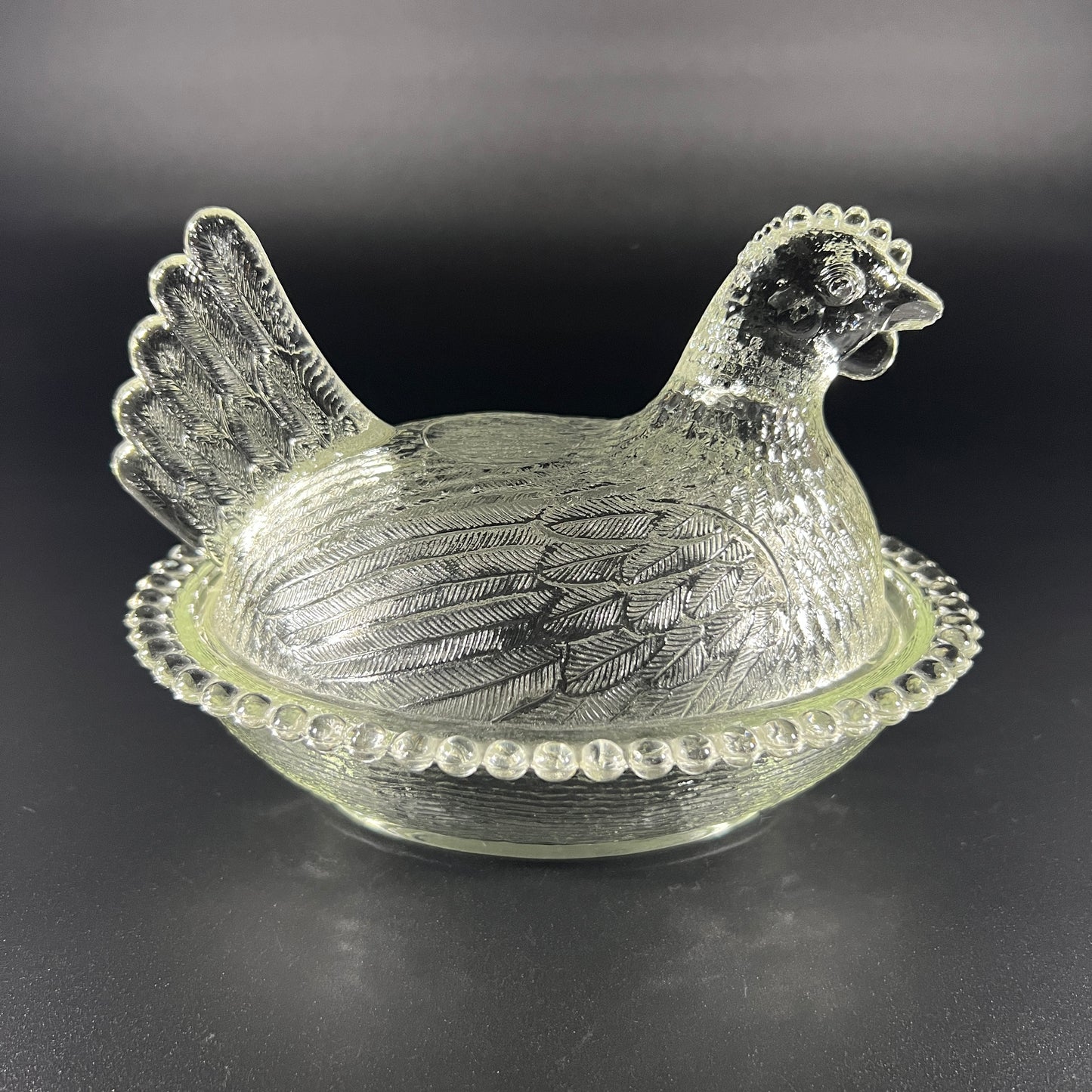 Indiana Clear Glass Hen Dish with Lid