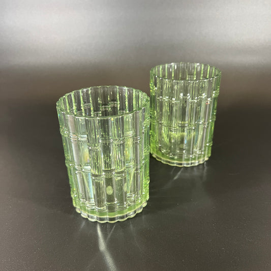 Vintage Acrylic Bamboo Tumbler Pair
