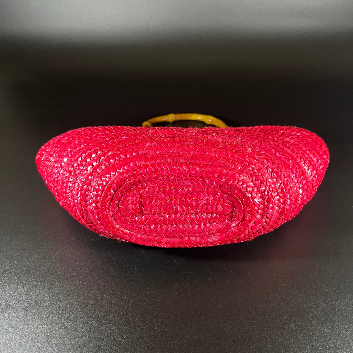Red Woven Purse with Bamboo Handles