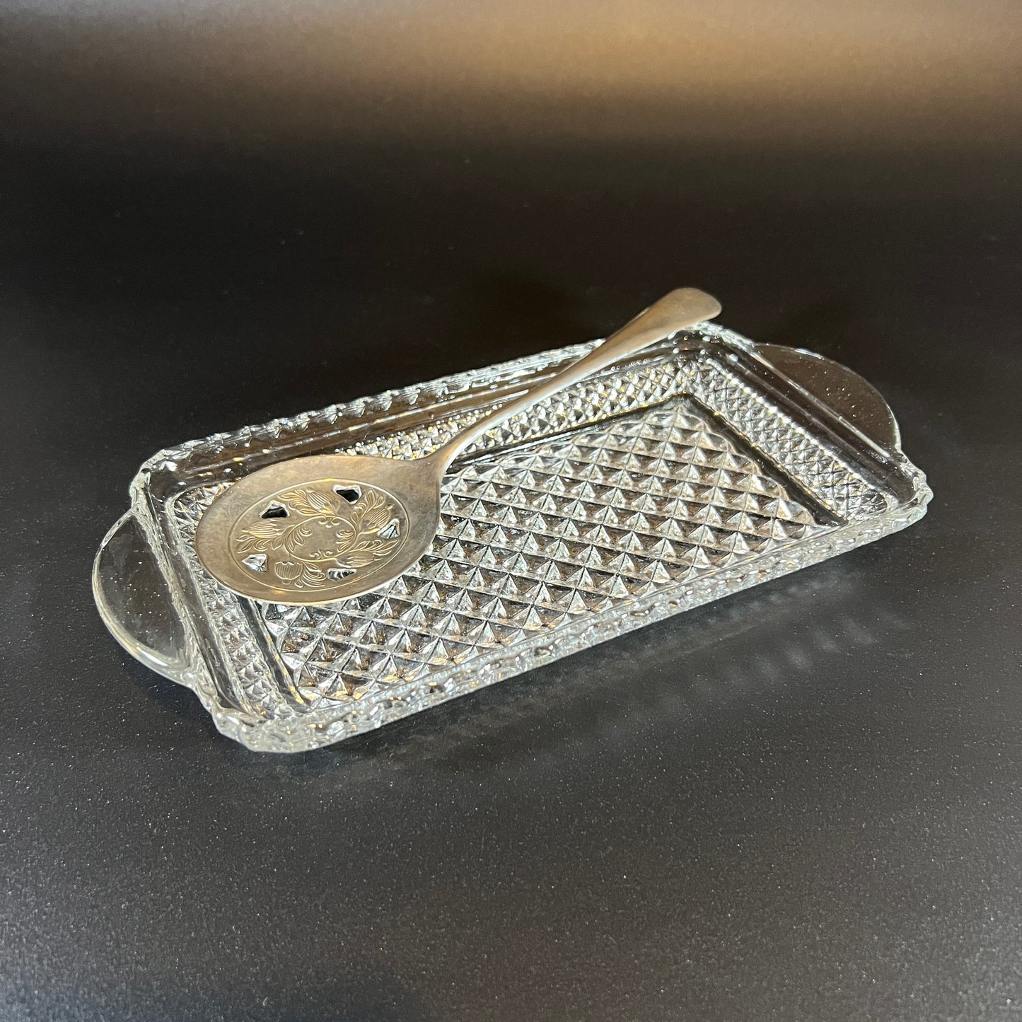 Leonard Crystal and Silver Cranberry Set