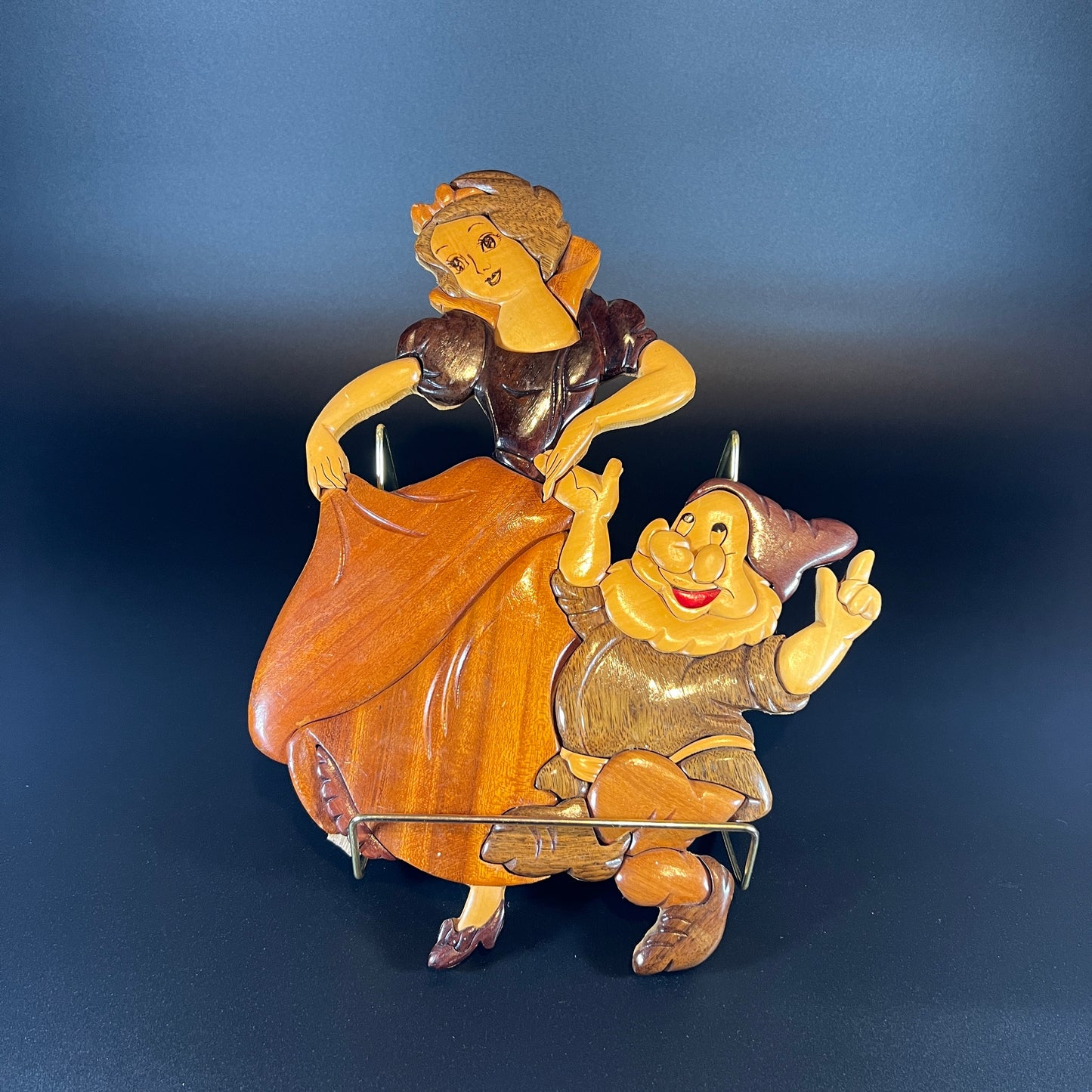 Vintage Disney Snow White with Doc Woodcut Plaque