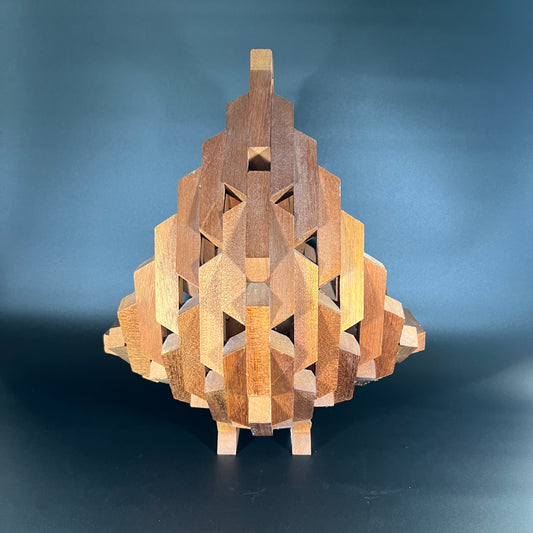 Geometric Wood Block Basket