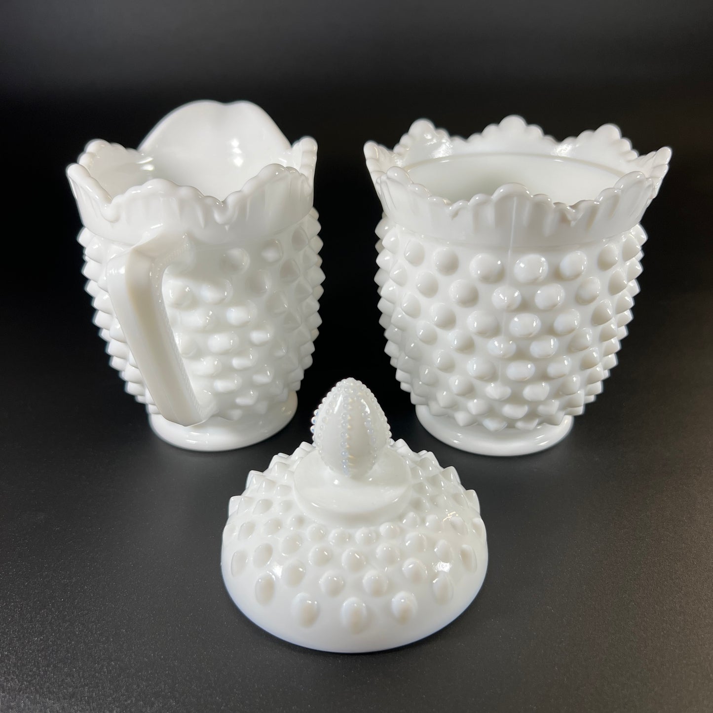 Fenton Hobnail Milk Glass Set