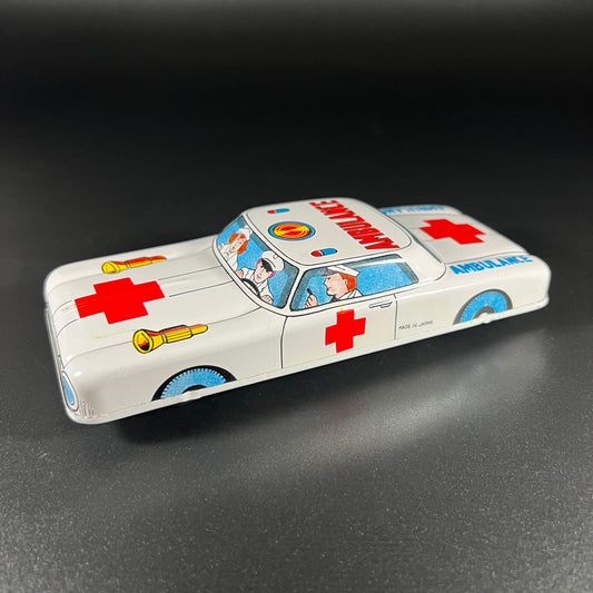 Vintage Tin Friction Ambulance Car