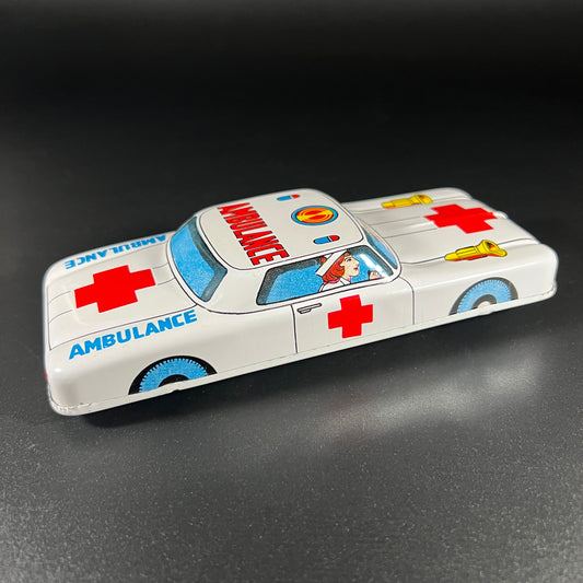Vintage Tin Friction Ambulance Car