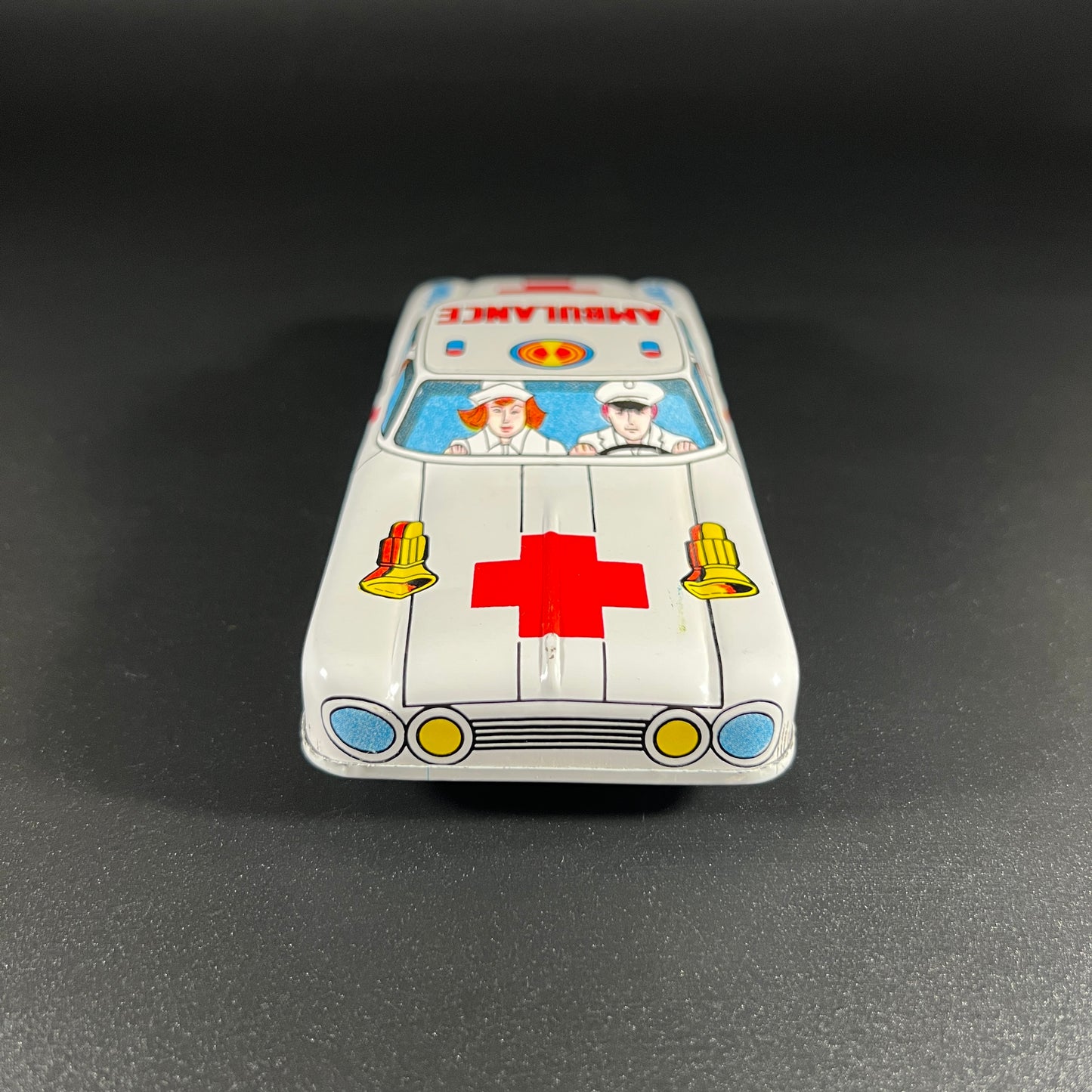 Vintage Tin Friction Ambulance Car