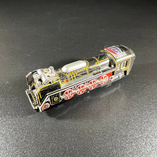 Vintage Tin Friction Black Train Engine