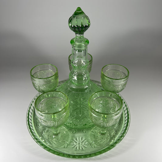 Indiana Tiara Green Chantilly Decanter Set