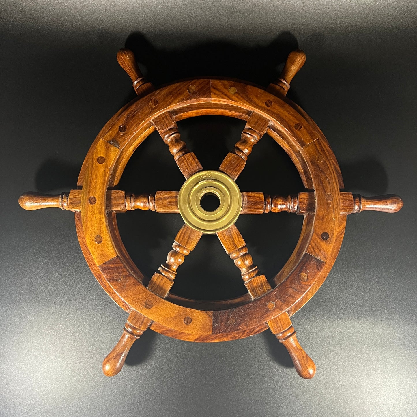 Wood & Brass 18" Ships Wheel
