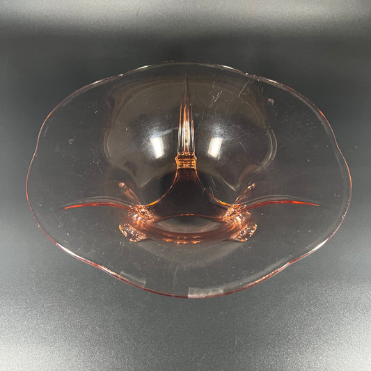 Fostoria Pink Glass Footed Console Bowl