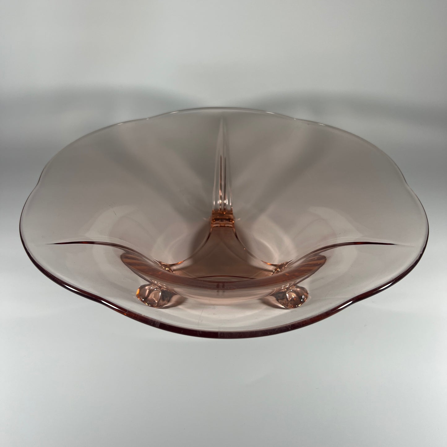 Fostoria Pink Glass Footed Console Bowl