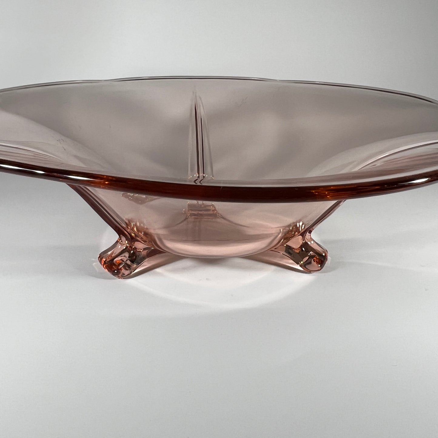 Fostoria Pink Glass Footed Console Bowl