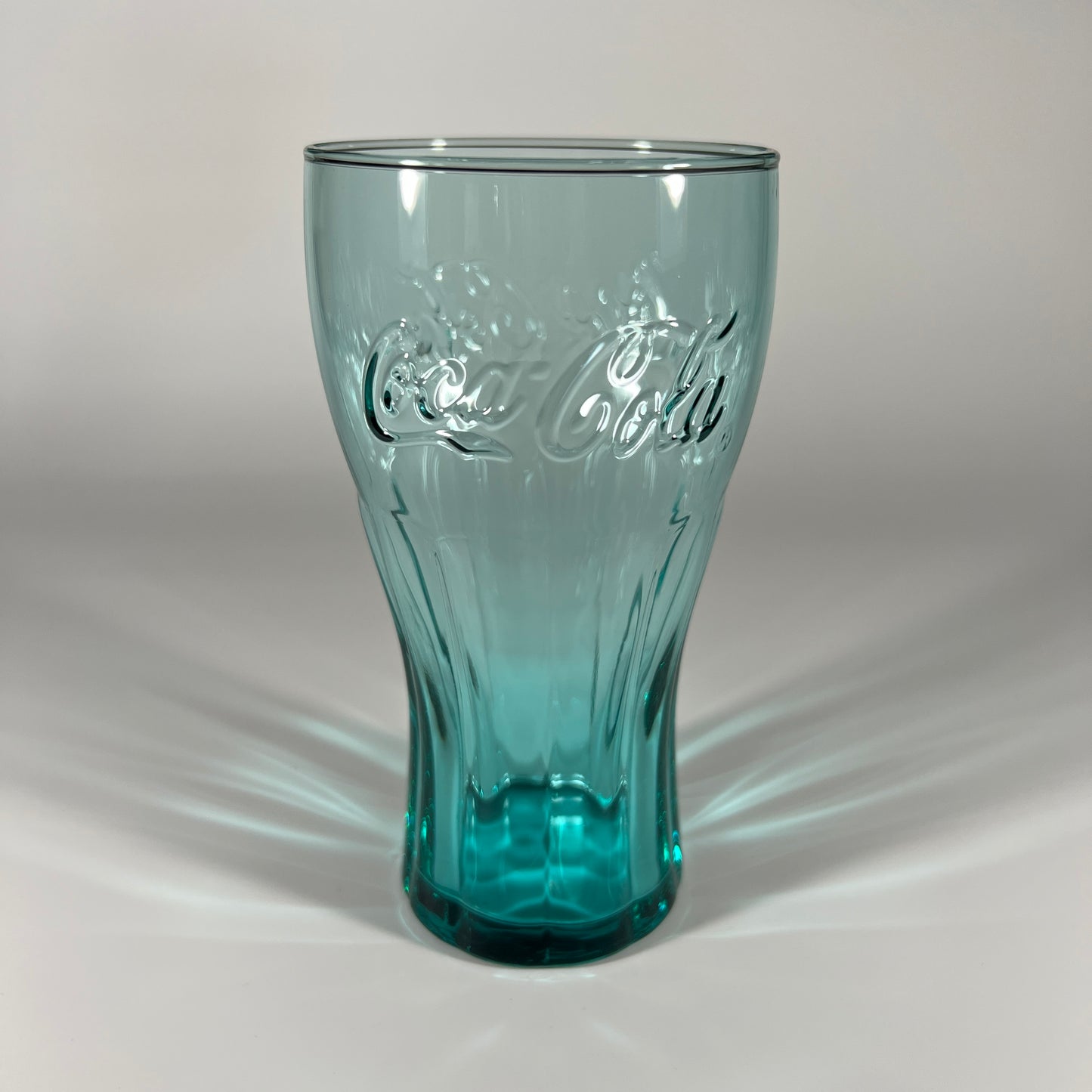 Teal Coca-Cola Glass