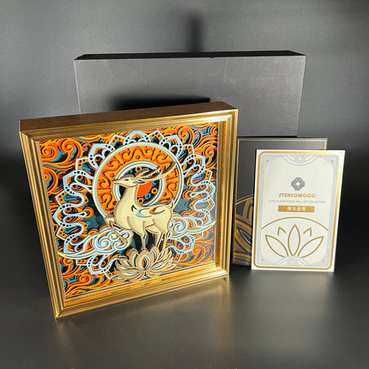 Celestrial Deer 3D Wood Art