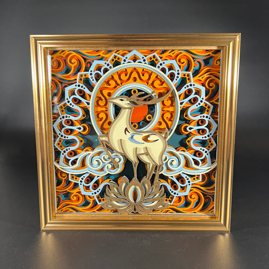 Celestrial Deer 3D Wood Art