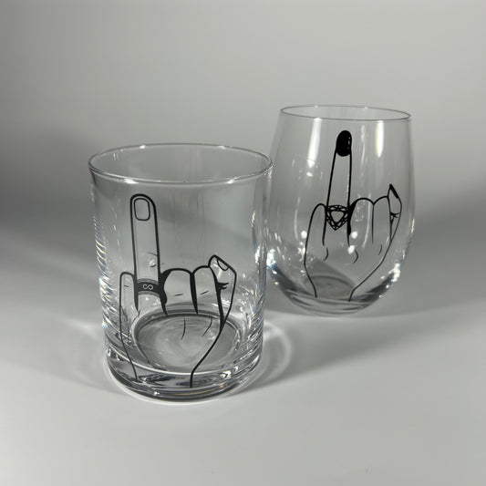 His and Hers Wedding Gift Drinking Glasses