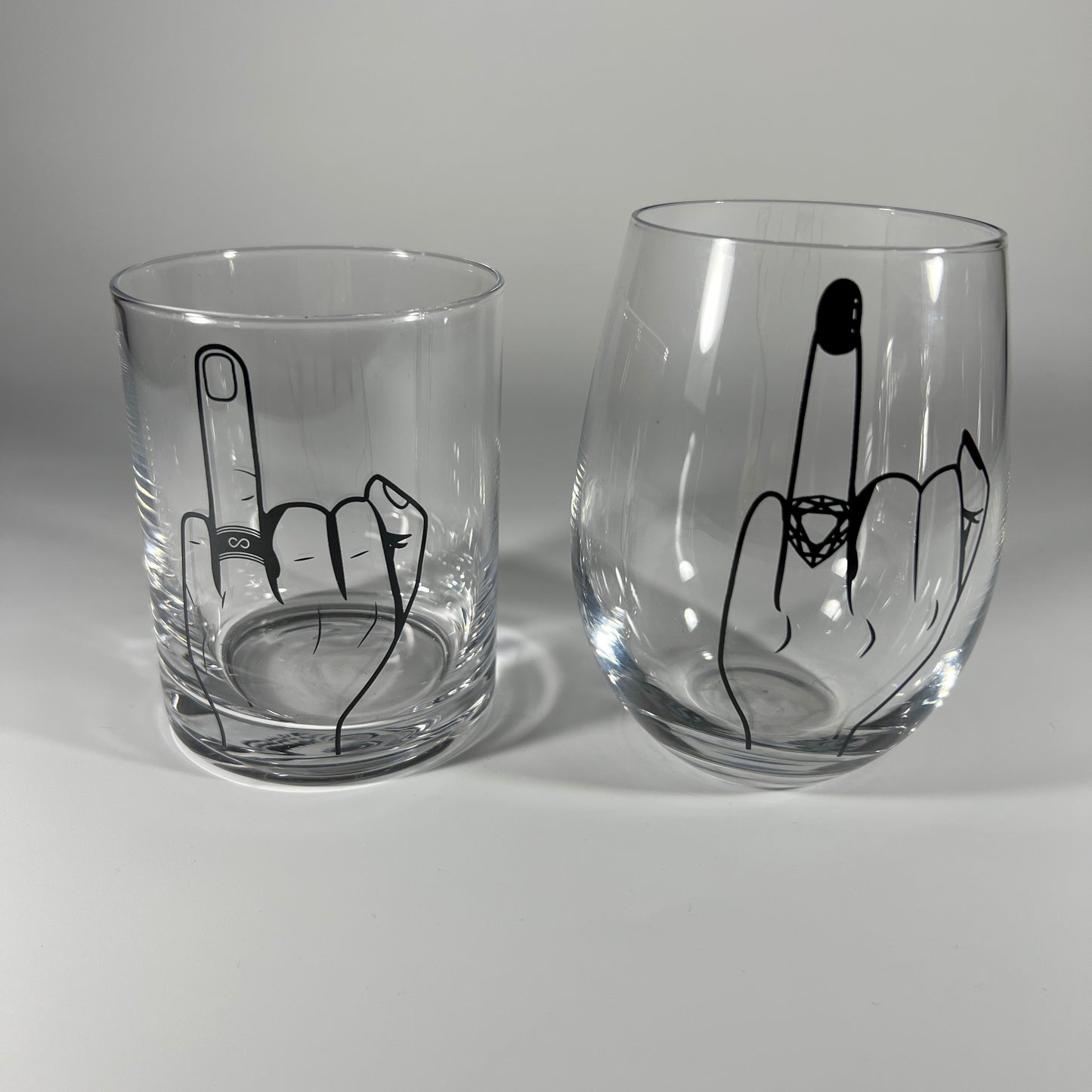 His and Hers Wedding Gift Drinking Glasses