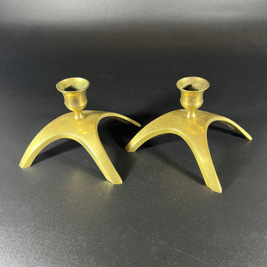 Brass MCM Candle Holders (set of 2)