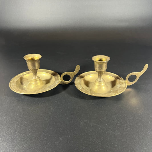 Vintage Brass Candle Holders (set of 2)