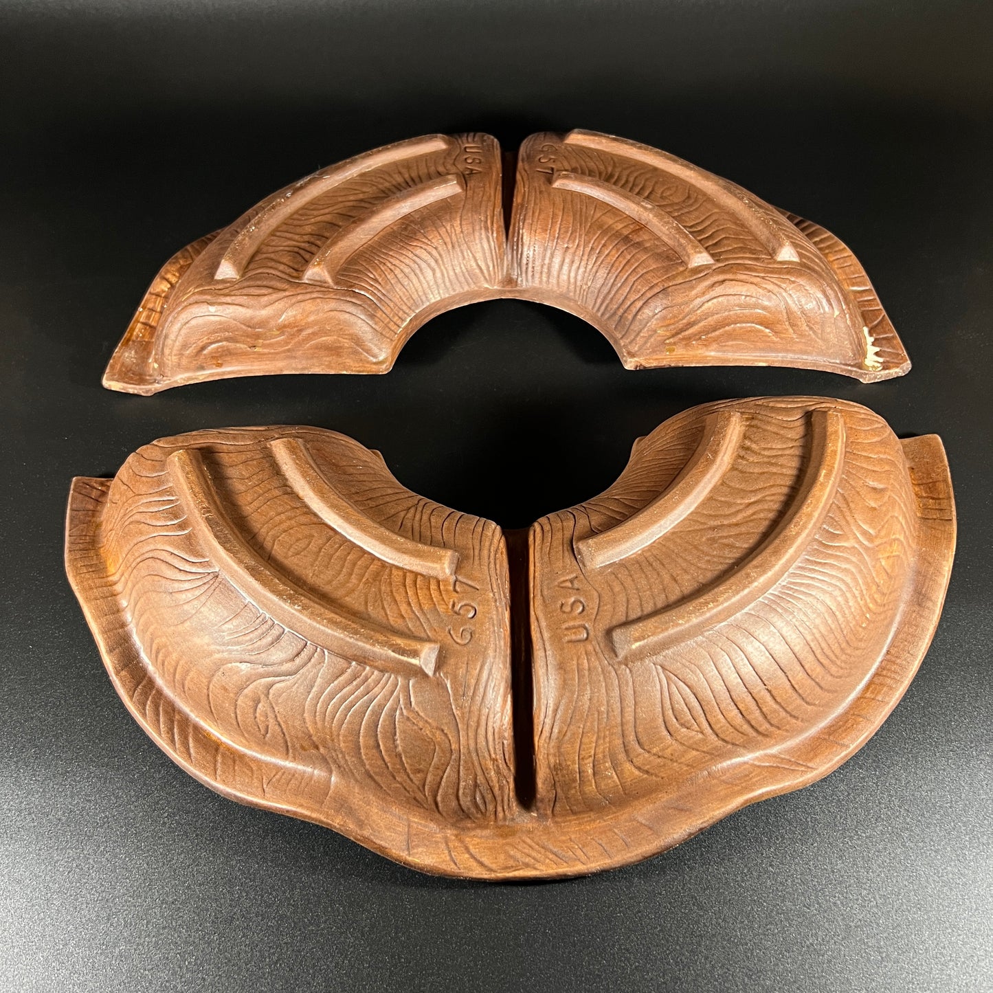 California Pottery Orange 2 Piece Serving Dish