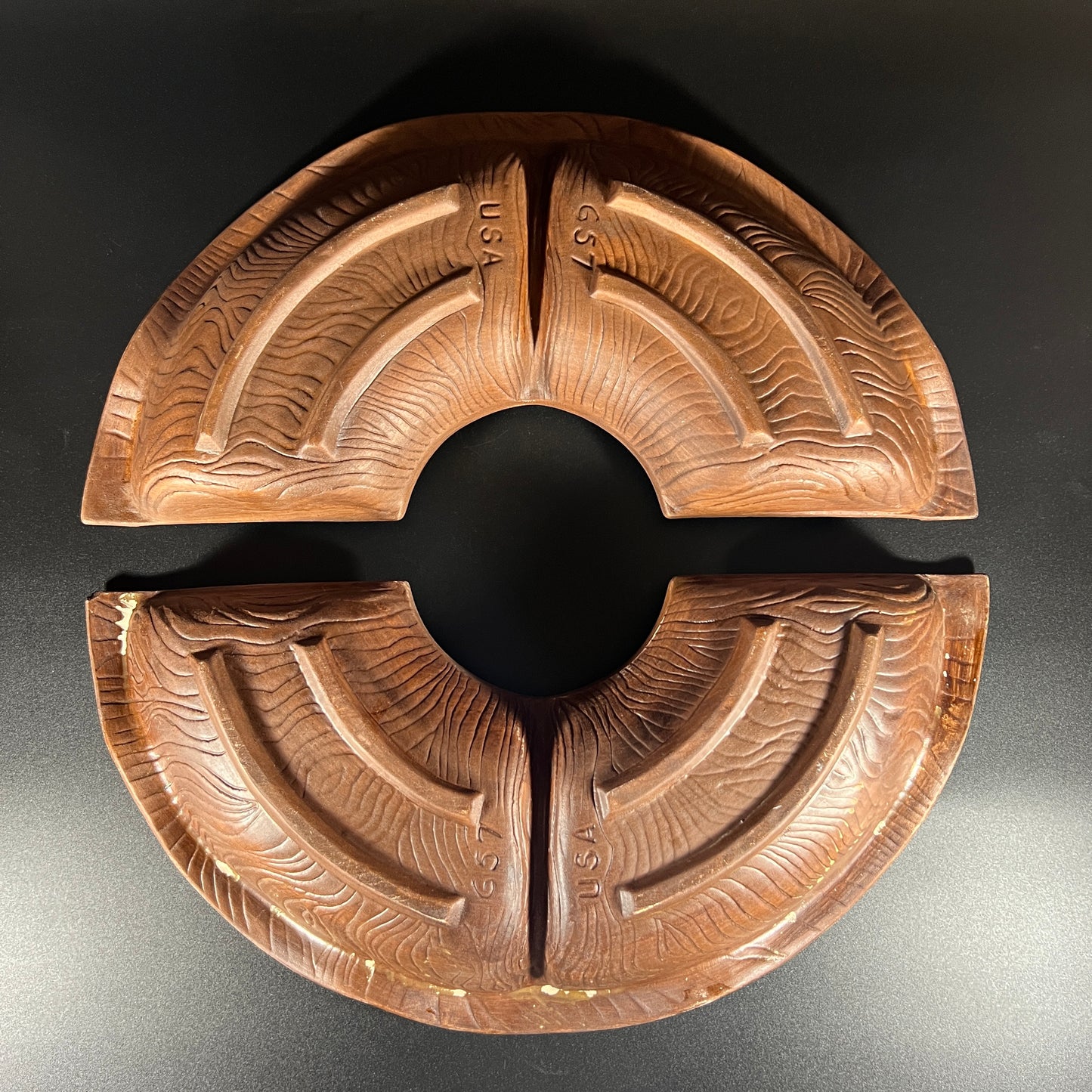 California Pottery Orange 2 Piece Serving Dish