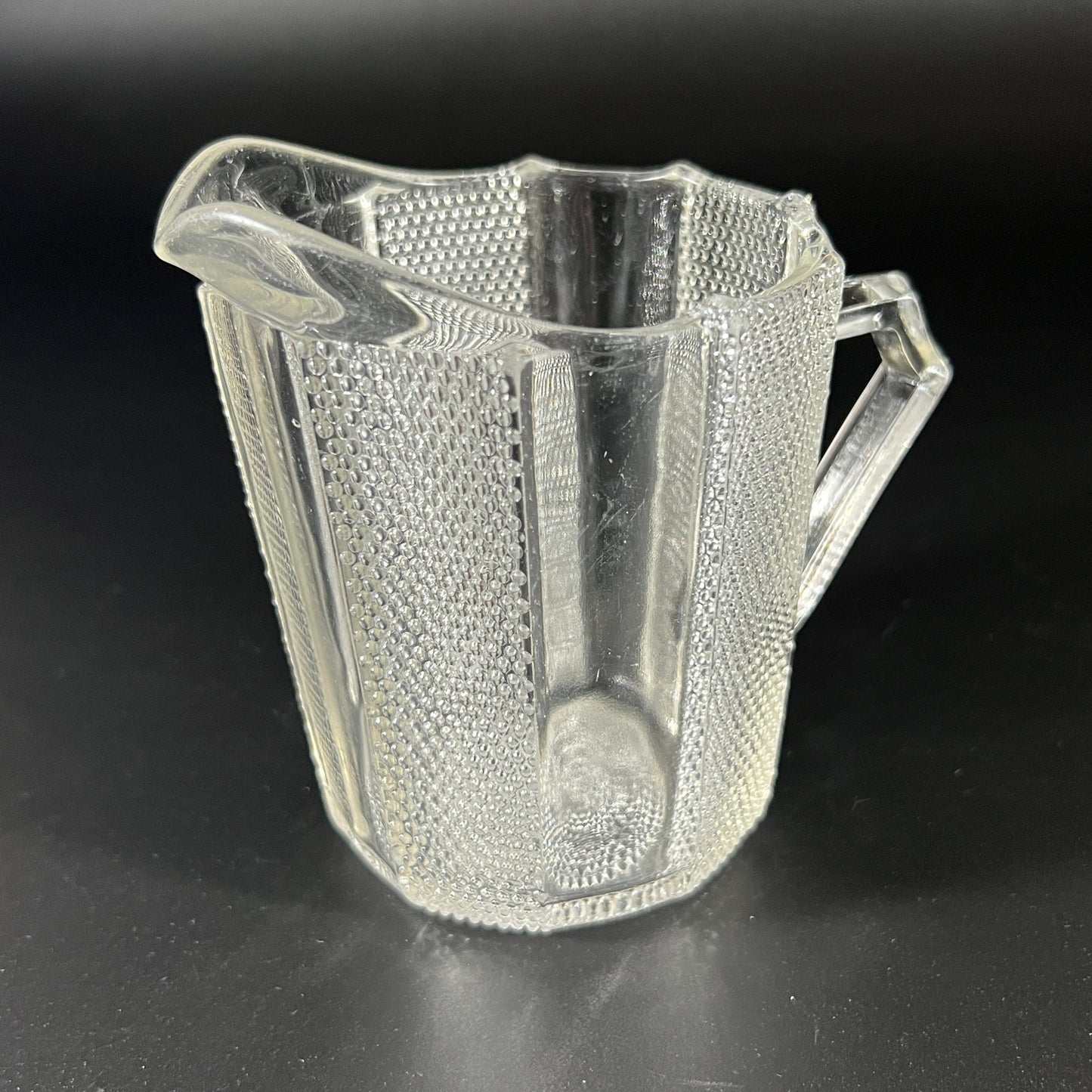 Jeannette Dew Drop Pattern Vintage Glass Creamer and Sugar Set