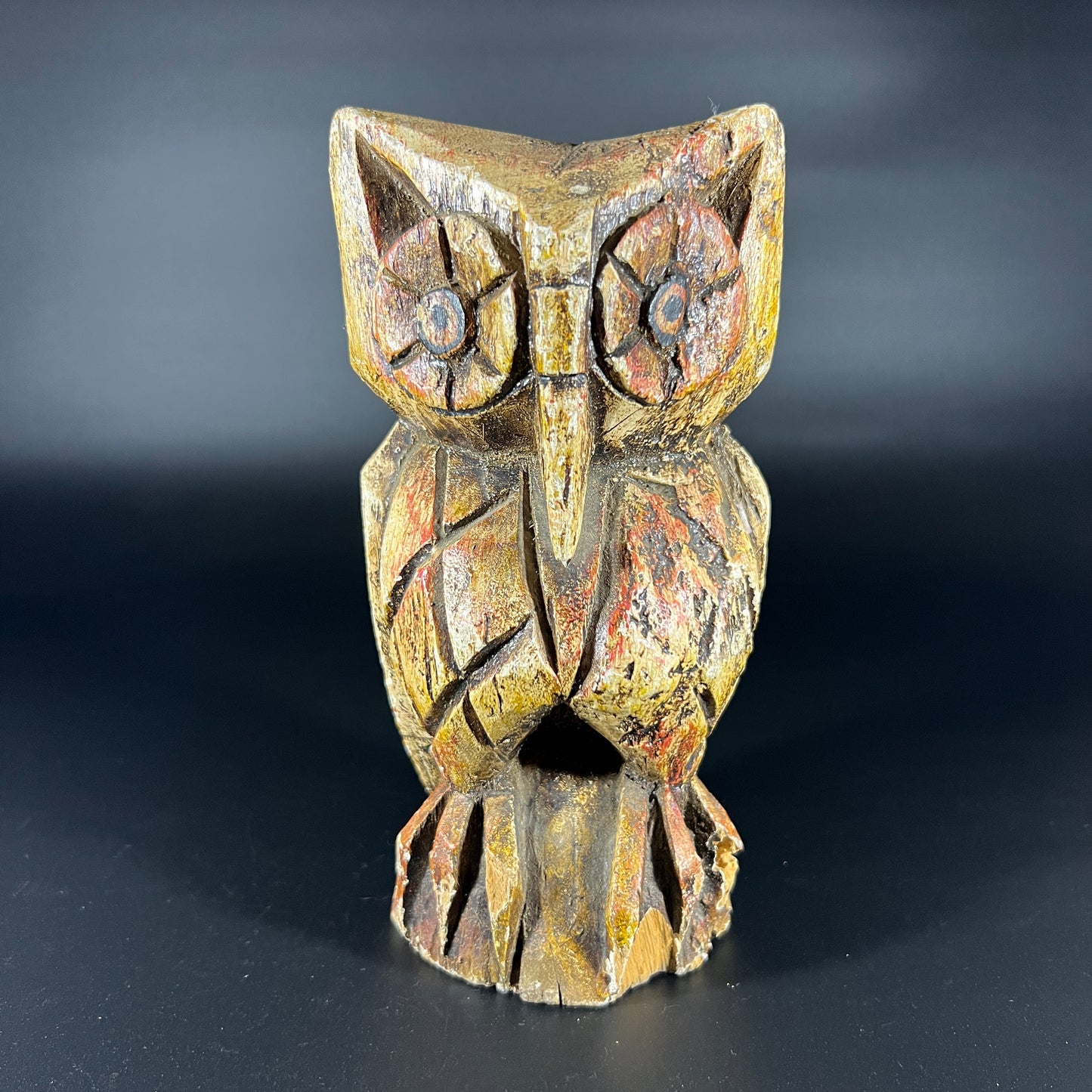 MCM Hand-carved Wooden Owl