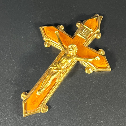 1940s Brass and Bakelite Personal Crucifix